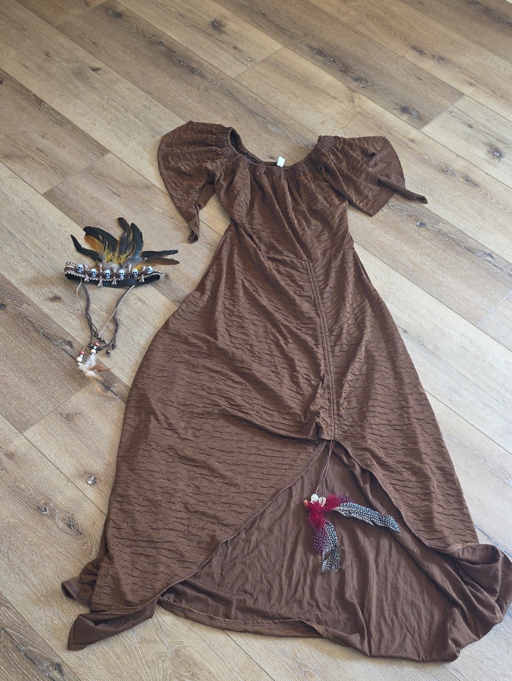Voodoo Priestess Witch Doctor Bayou DRESS & Headpiece Costume Halloween Size M